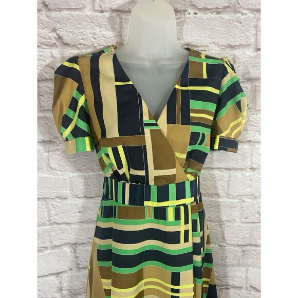 The Webster Miami Target Faux Wrap Dress Geometric Art Deco Womens Size S Small - Picture 7 of 13